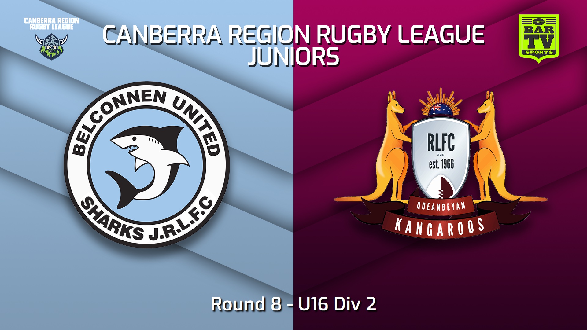 250620-video-Canberra Region Rugby League Juniors Round 8 - U16 Div 2 - Belconnen United Sharks Juniors v Queanbeyan Kangaroos Juniors Slate Image
