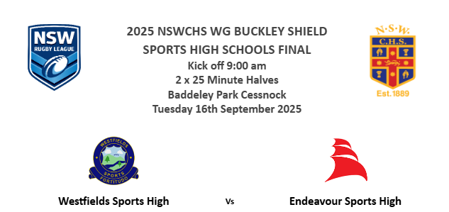 250916-video-NSW Combined High Schools Rugby League Final - 2025 NSWCHS WG BUCKLEY SHIELD - Westfields Sports High v Endeavour Sports Slate Image