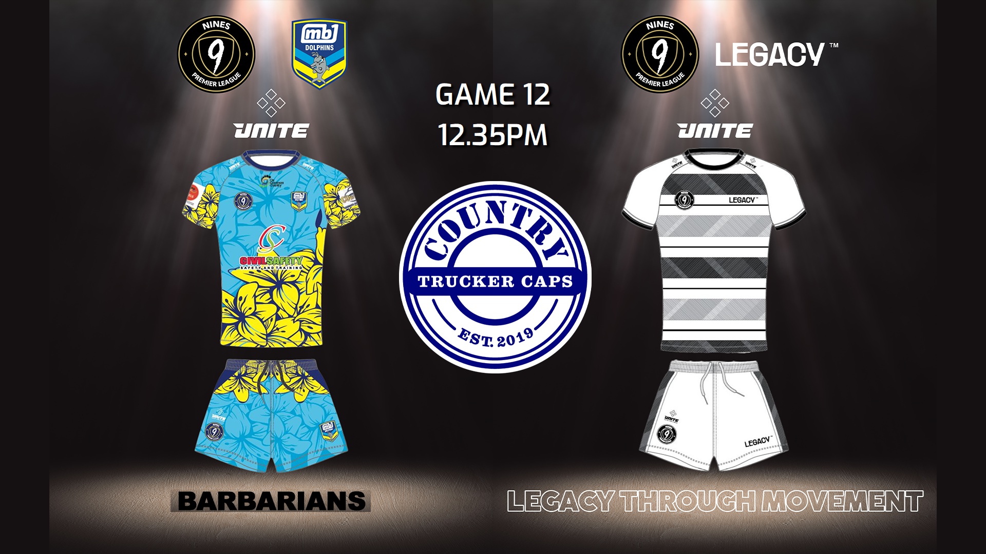 240126-Nines Premier League Game 12 - GxL Pool - Dolphins v Legacy Through Movement Slate Image