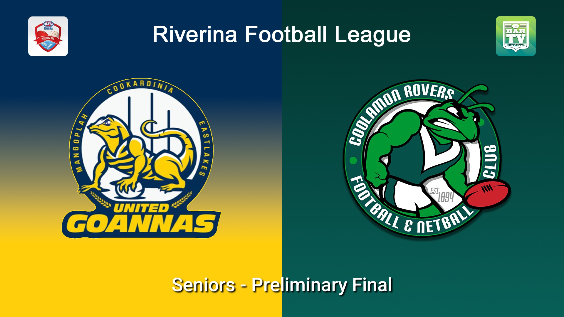 260906-video-Riverina Football League Preliminary Final - Reserves - MCUE Goannas v Coolamon Rovers Minigame Slate Image