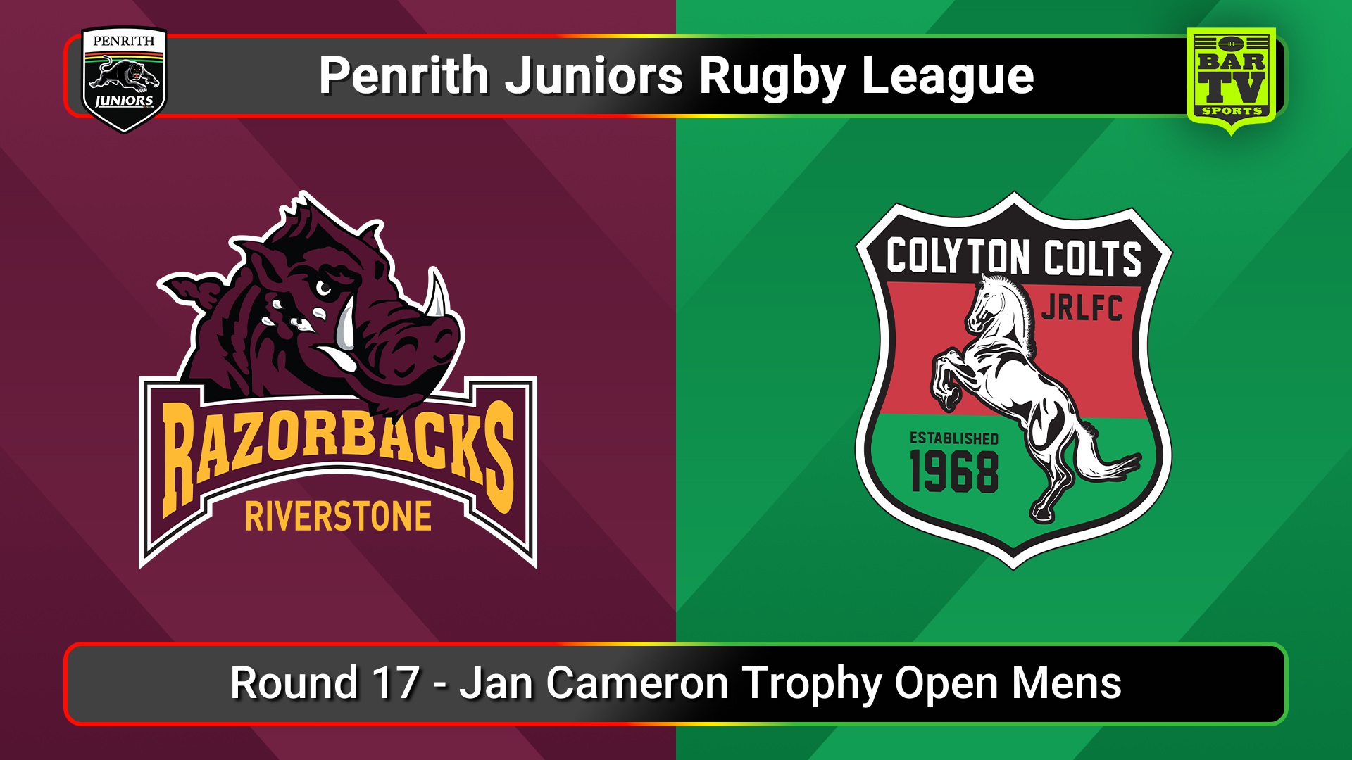 250810-video-Penrith & District Junior Rugby League Round 17 - Jan Cameron Trophy Open Mens - Riverstone v Colyton Slate Image