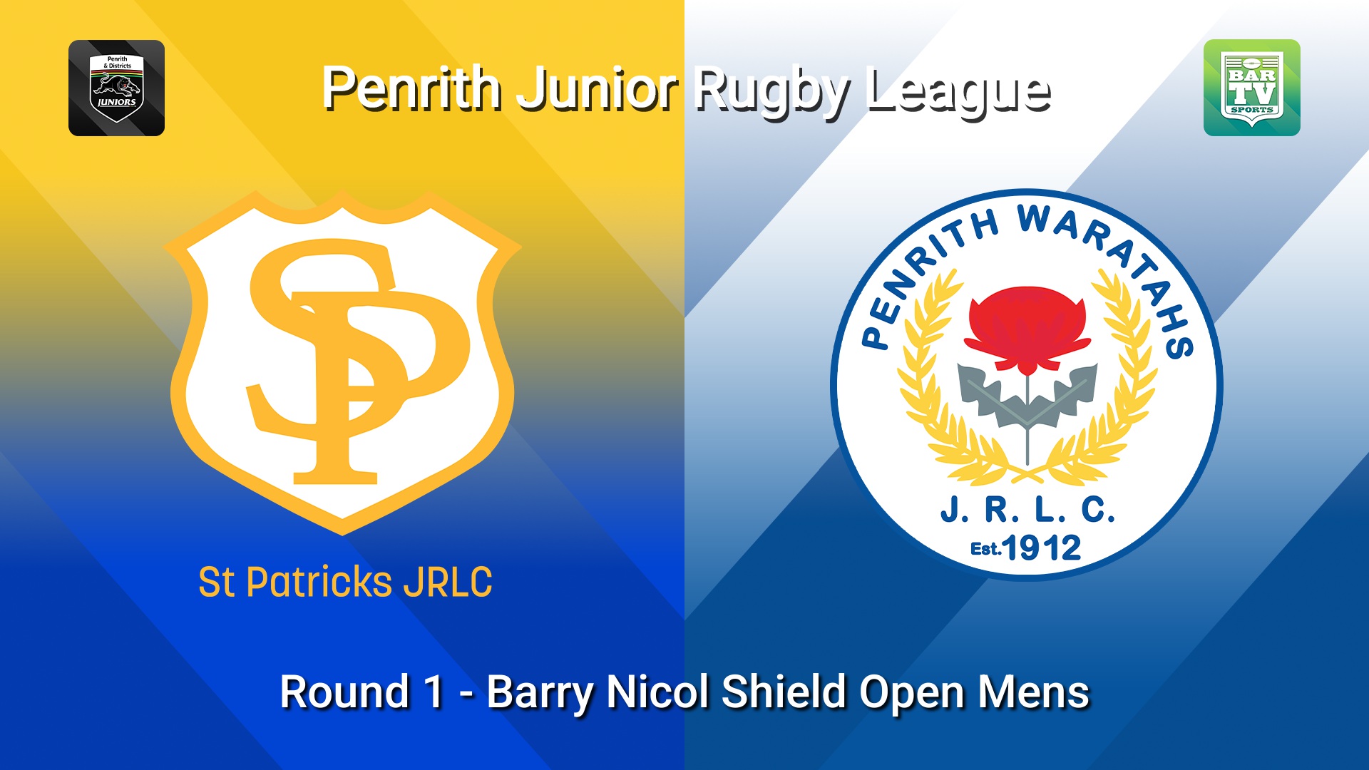 260329-video-Penrith & District Junior Rugby League Round 1 - Barry Nicol Shield Open Mens - St Patricks v Penrith Waratahs Slate Image