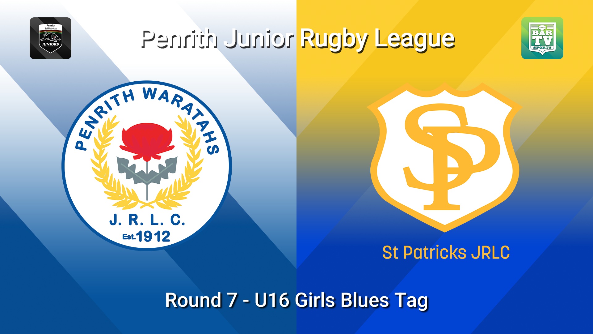 260614-video-Penrith & District Junior Rugby League Round 7 - U16 Girls Blues Tag - Penrith Waratahs v St Patricks Slate Image