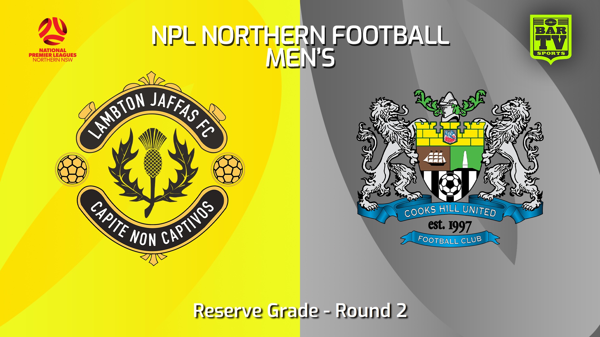240303-NNSW NPLM Res Round 2 - Lambton Jaffas FC Res v Cooks Hill United FC Res Slate Image