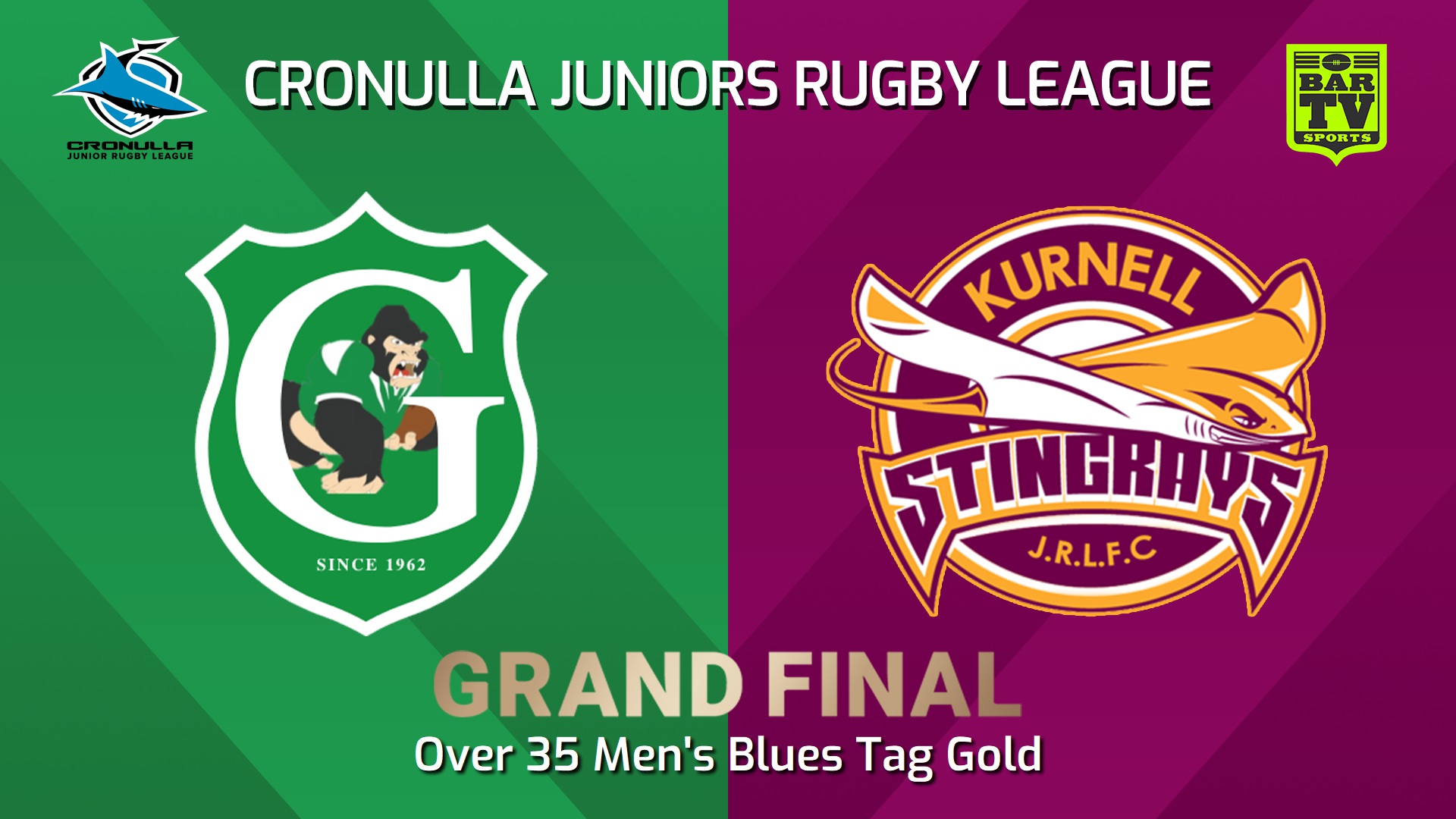 240831-video-Cronulla Juniors Grand Final - Over 35 Men's Blues Tag Gold - Gymea Gorillas v Kurnell Stingrays Slate Image