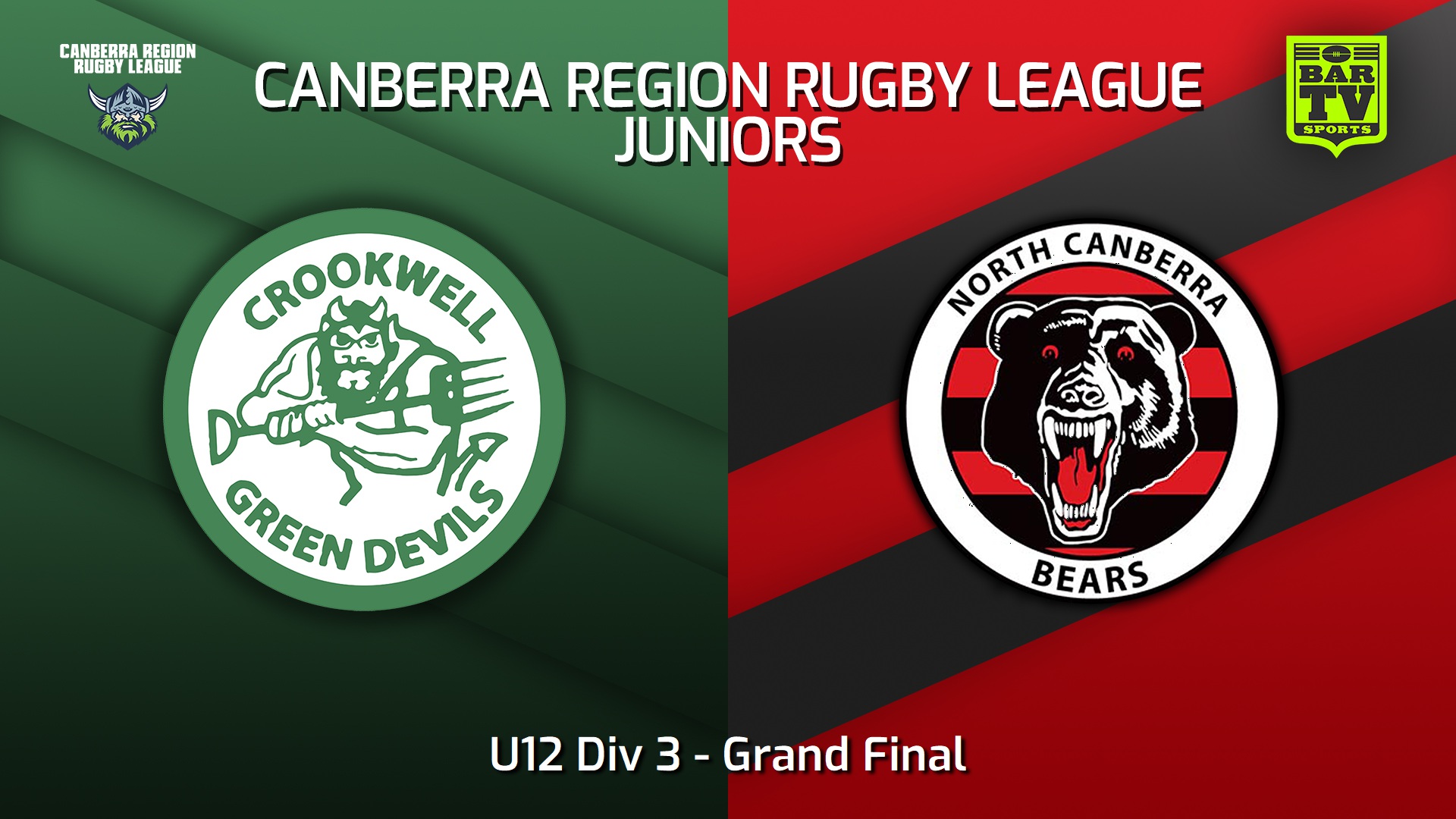 230909-2023 Canberra Region Rugby League Juniors Grand Final - U12 Div 3 - Crookwell Green Devils Juniors v North Canberra Bears Slate Image