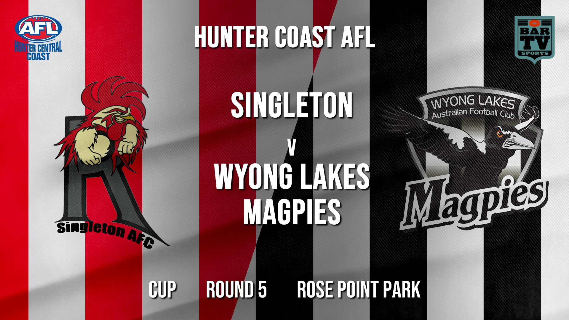 AFL HCC Round 5 - Cup - Singleton Roosters v Wyong Lakes Magpies Slate Image