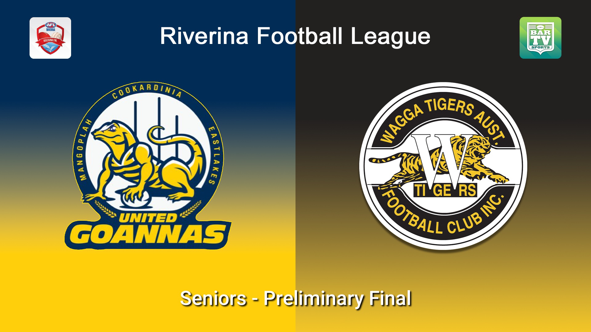 260906-video-Riverina Football League Preliminary Final - Under 18's - MCUE Goannas v Wagga Tigers Minigame Slate Image