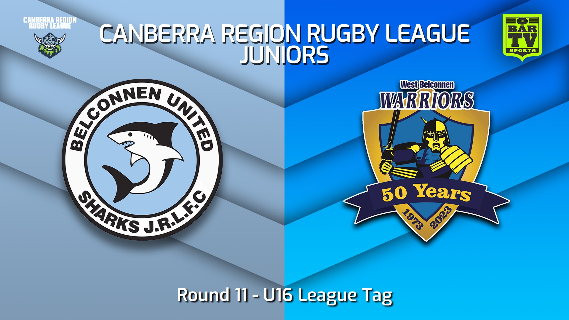 250725-video-Canberra Region Rugby League Juniors Round 11 - U16 League Tag - Belconnen United Sharks Juniors v West Belconnen Warriors Juniors Slate Image